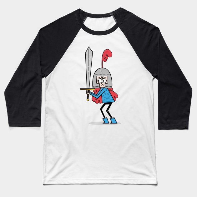 En Garde! Red Knight Baseball T-Shirt by Andy McNally